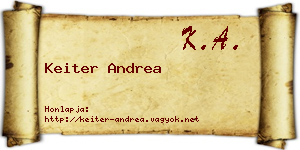 Keiter Andrea névjegykártya